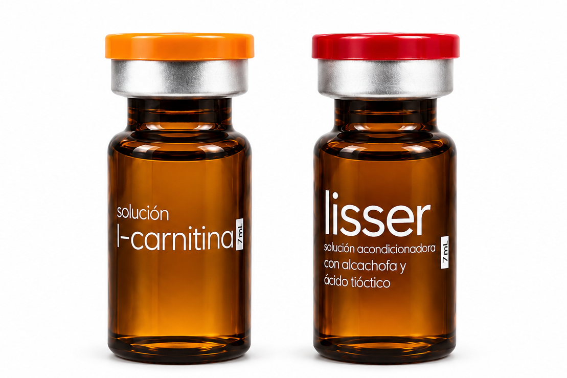 L-Carnitina + Lisser | Combo Lipotrópico | 2 Frascos de 7 mL