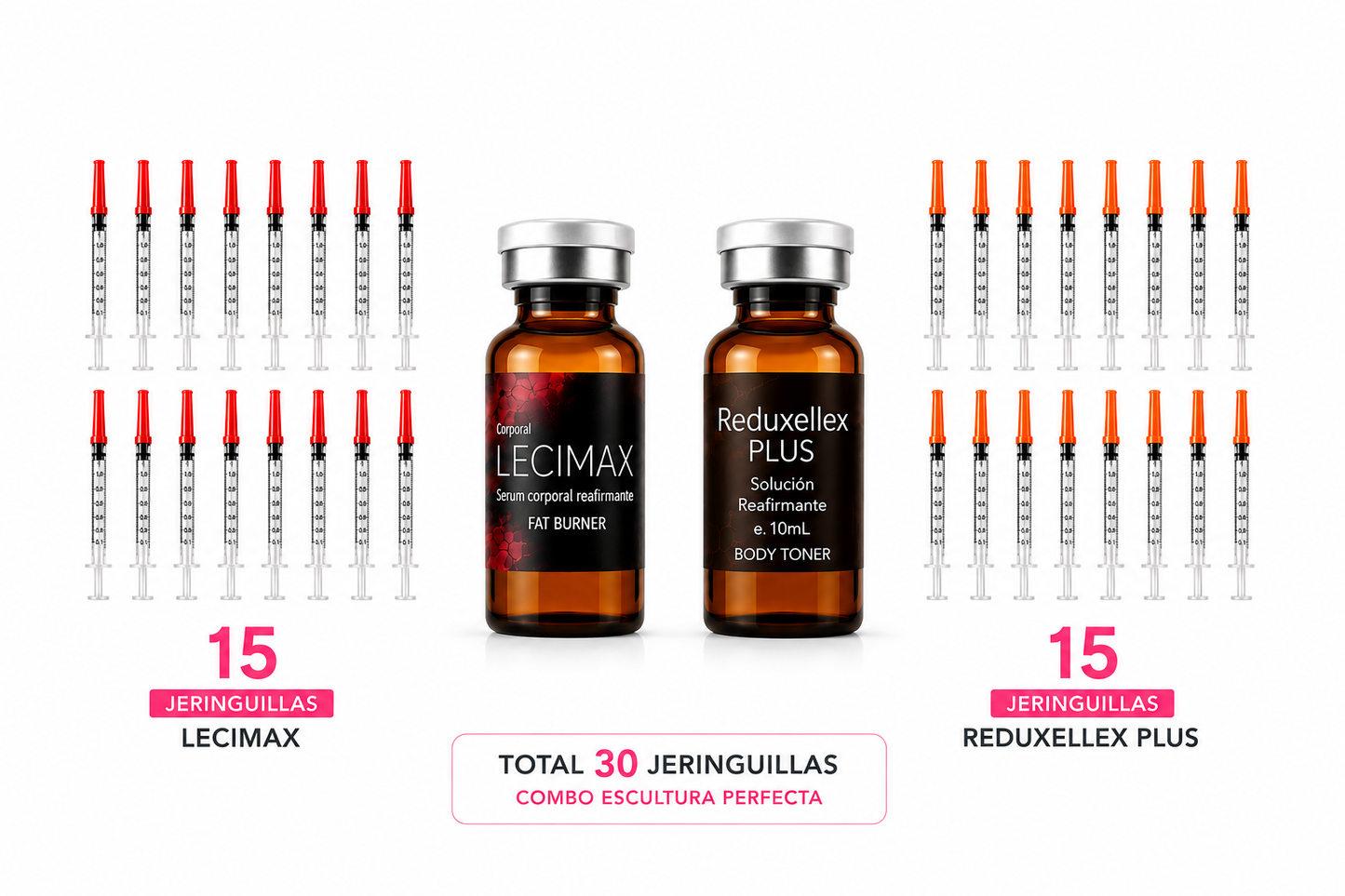 Kit Completo Escultura Perfecta | Lecimax + Reduxellex Plus — 30 Jeringuillas de 30 Unidades