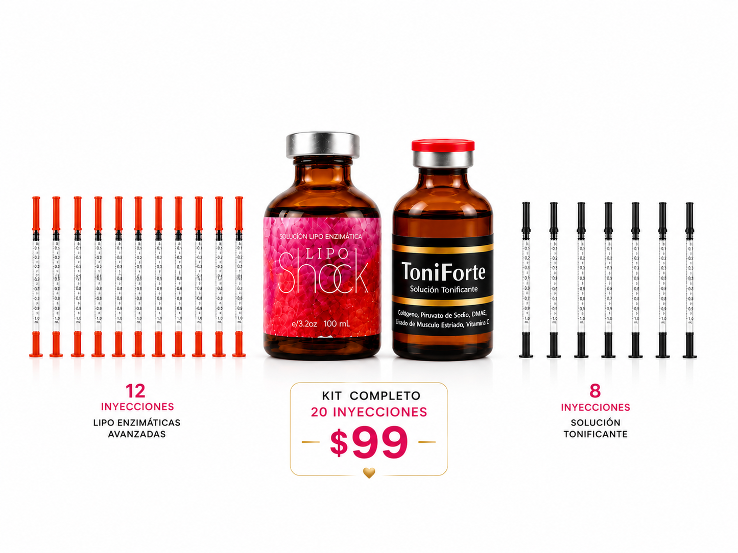 Kit LipoSHOCK + ToniForte | Kit Corporal de 20 Inyecciones